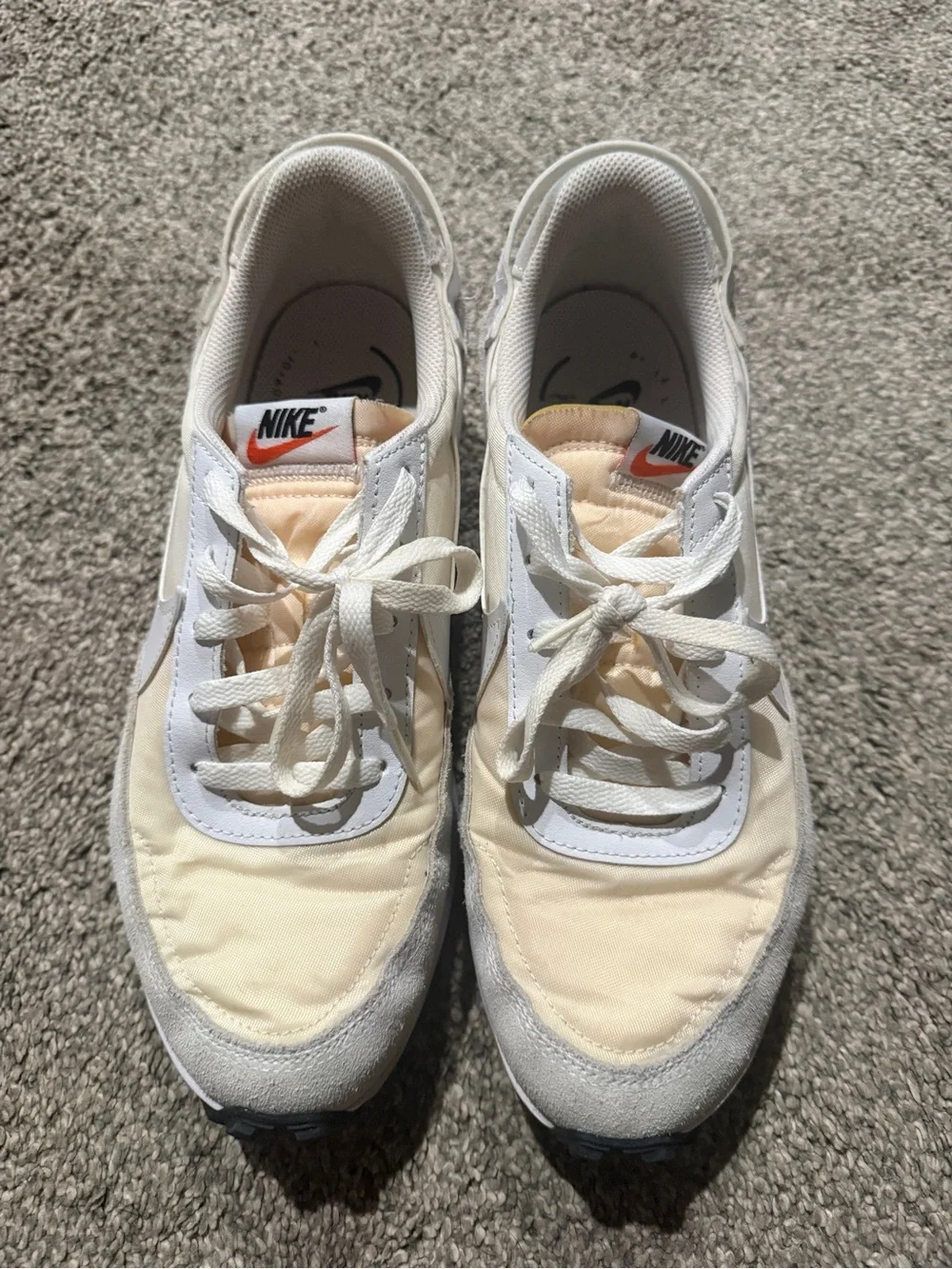 Nike Women's White, Cream & Light Gray Platform Runner Sneakers